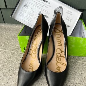 Sam Edelman Margie Black Leather High Heels.  3.25" heel